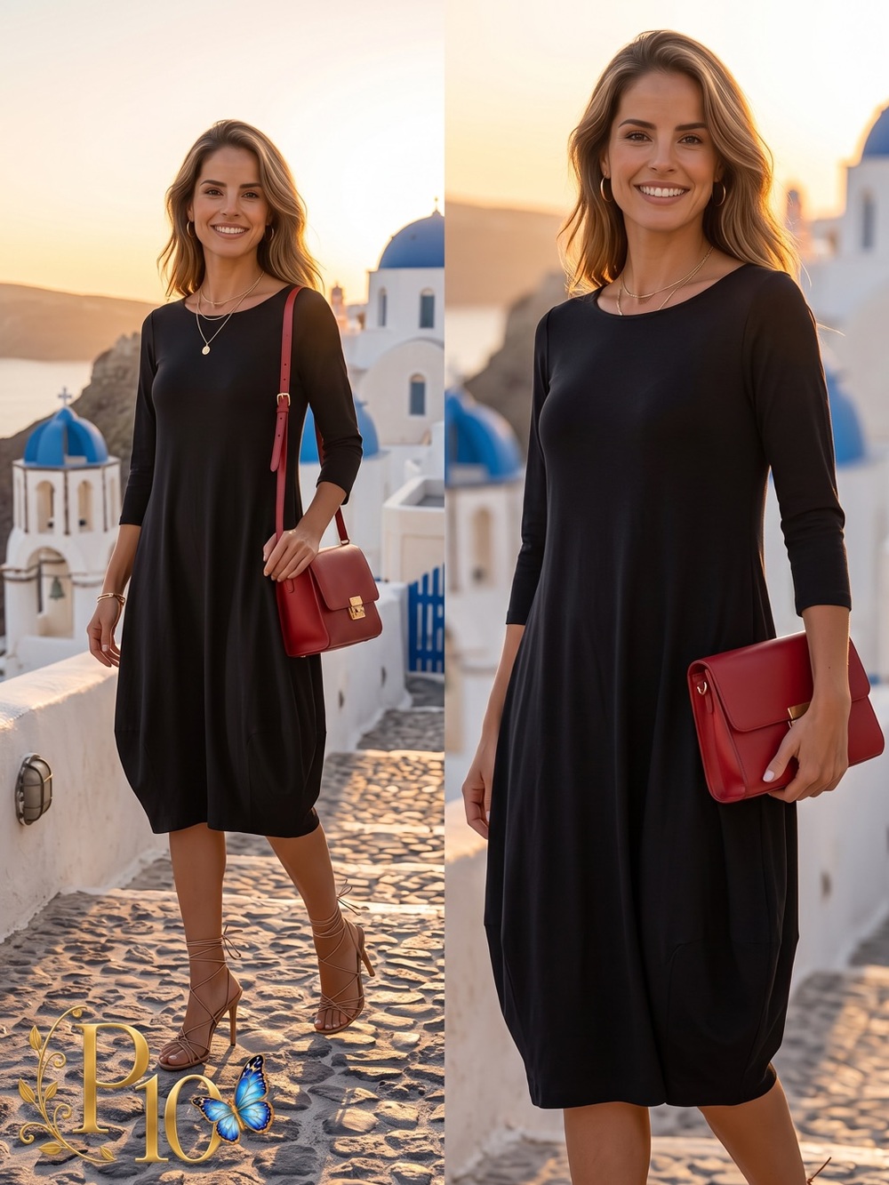 Elegant black midi dress by Astrid Clothing| Made in Italy SMALL NWT